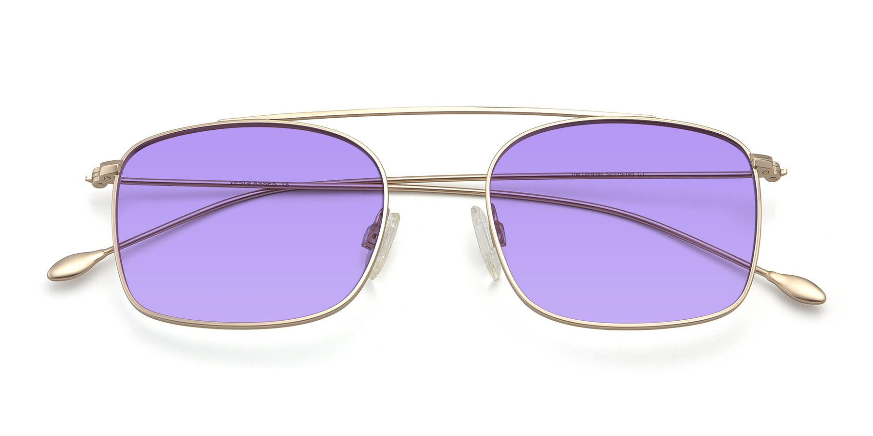 Folded Front of The Librarian in Copper with Medium Purple Tinted Lenses