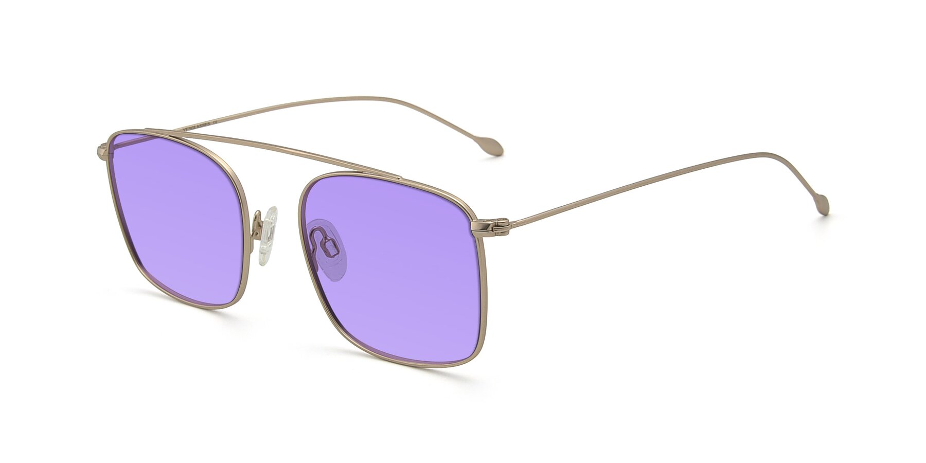 Angle of The Librarian in Copper with Medium Purple Tinted Lenses