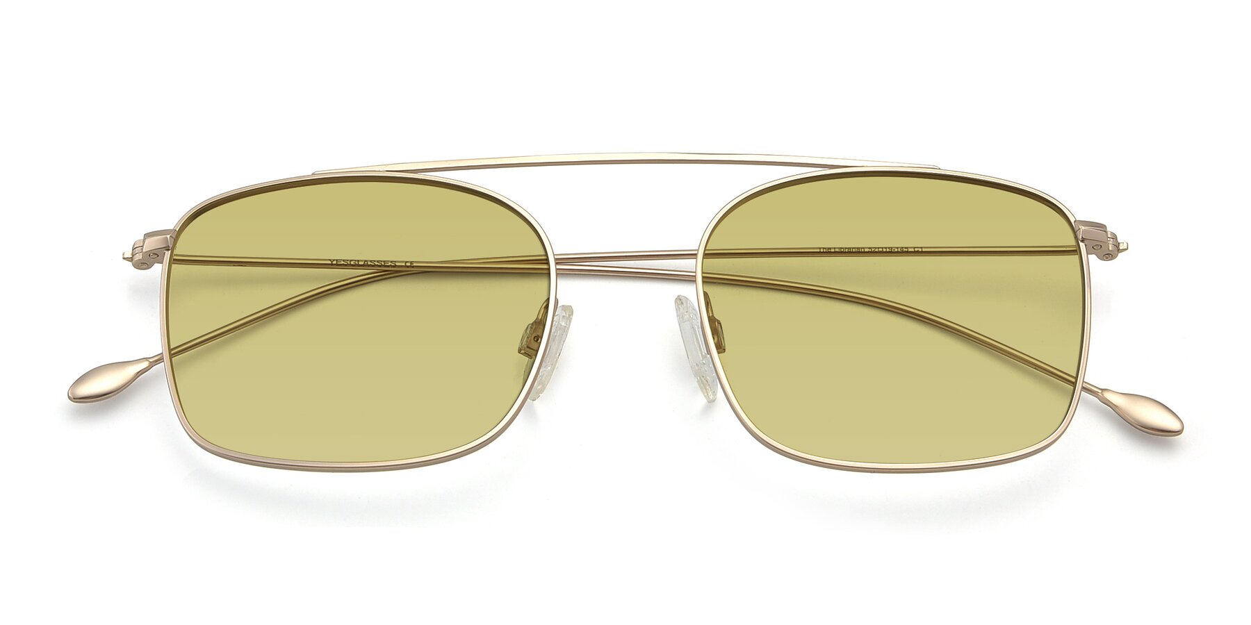 Folded Front of The Librarian in Copper with Medium Champagne Tinted Lenses