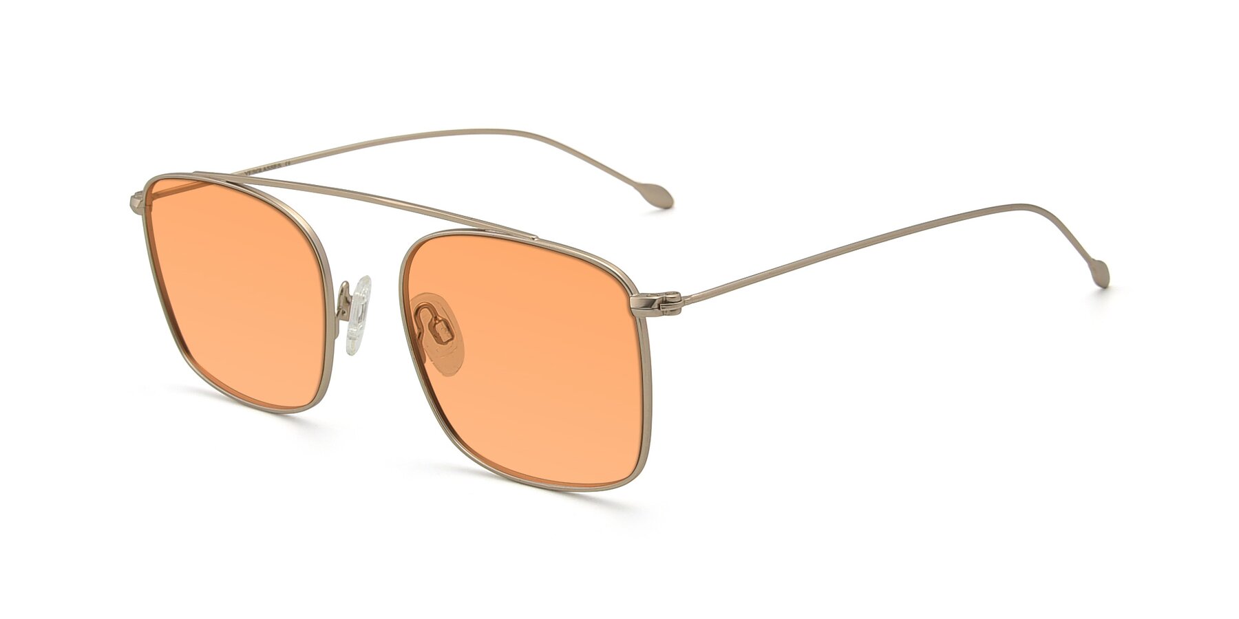 Angle of The Librarian in Copper with Medium Orange Tinted Lenses
