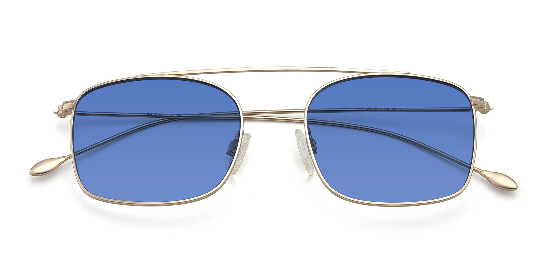 Folded Front of The Librarian in Copper with Blue Tinted Lenses