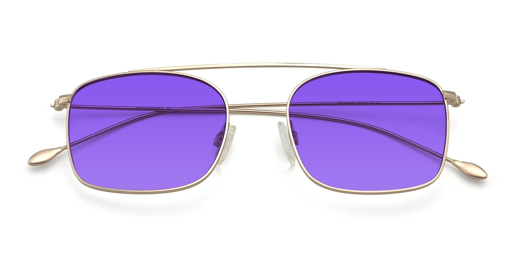 Folded Front of The Librarian in Copper with Purple Tinted Lenses