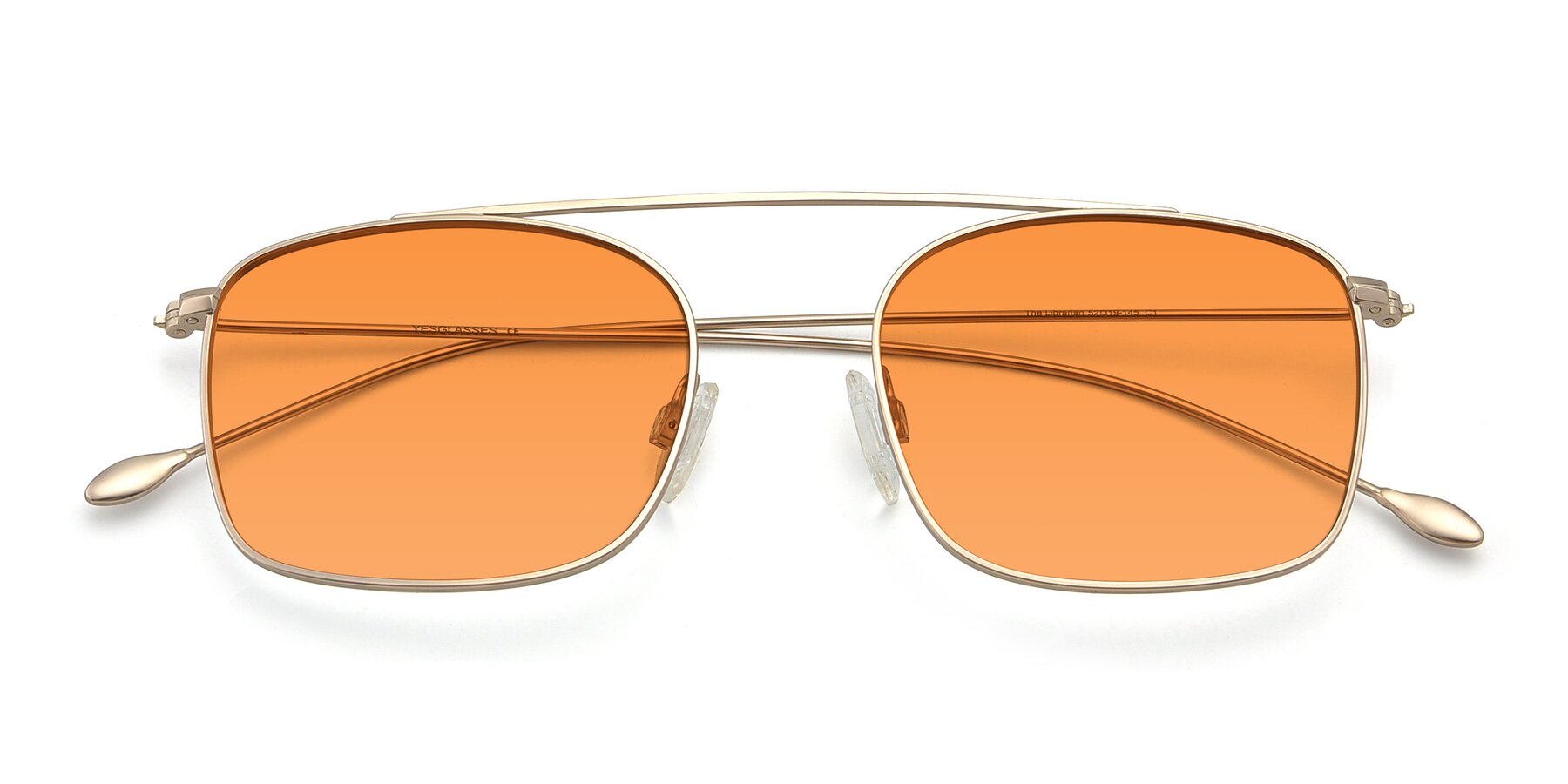 Folded Front of The Librarian in Copper with Orange Tinted Lenses