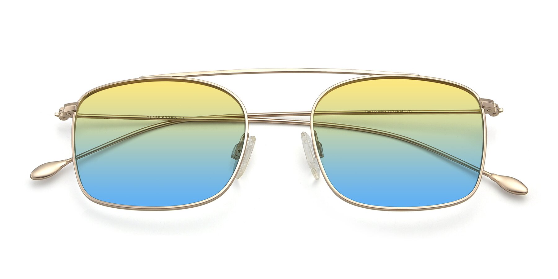 Folded Front of The Librarian in Copper with Yellow / Blue Gradient Lenses