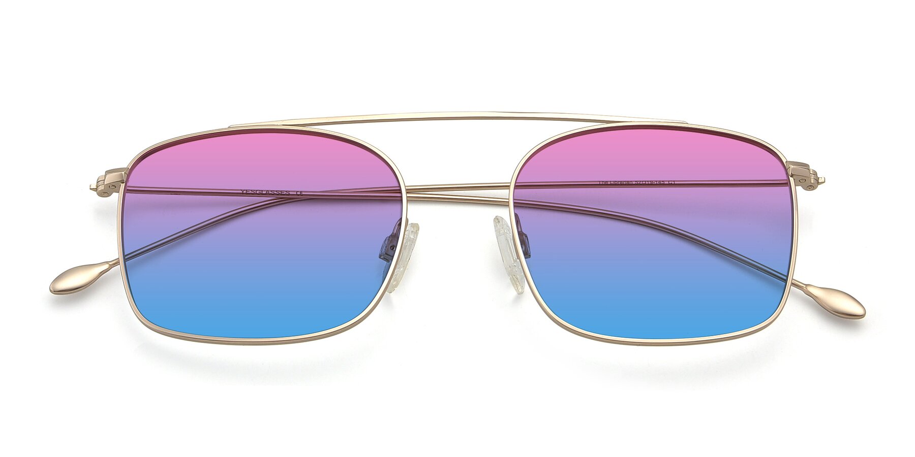 Folded Front of The Librarian in Copper with Pink / Blue Gradient Lenses