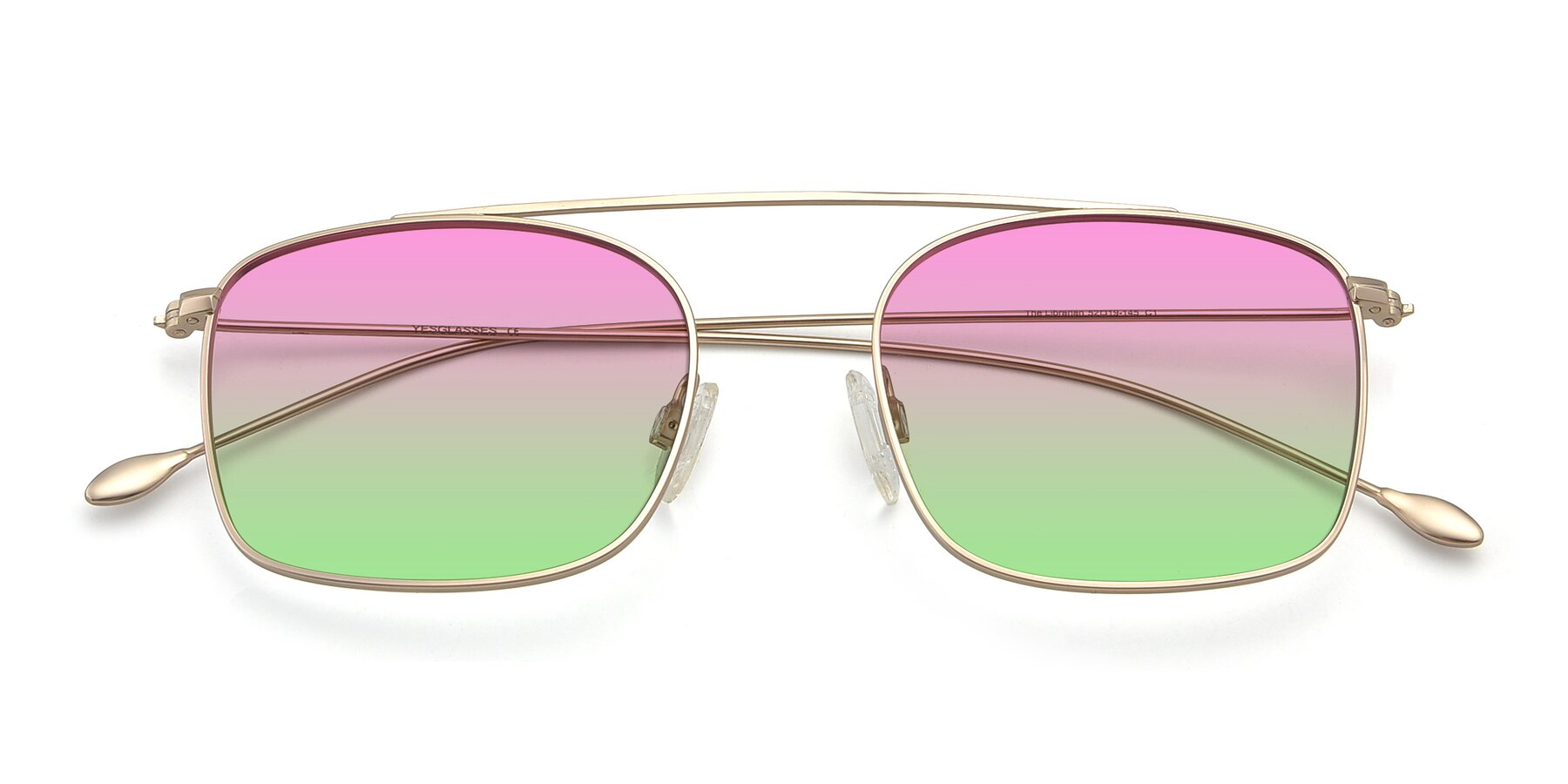 Folded Front of The Librarian in Copper with Pink / Green Gradient Lenses