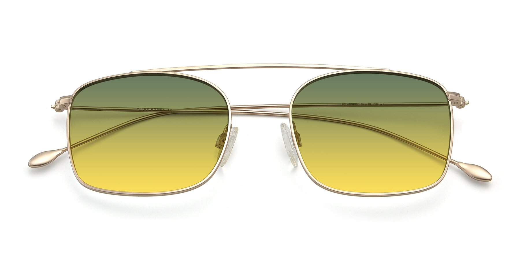 Folded Front of The Librarian in Copper with Green / Yellow Gradient Lenses