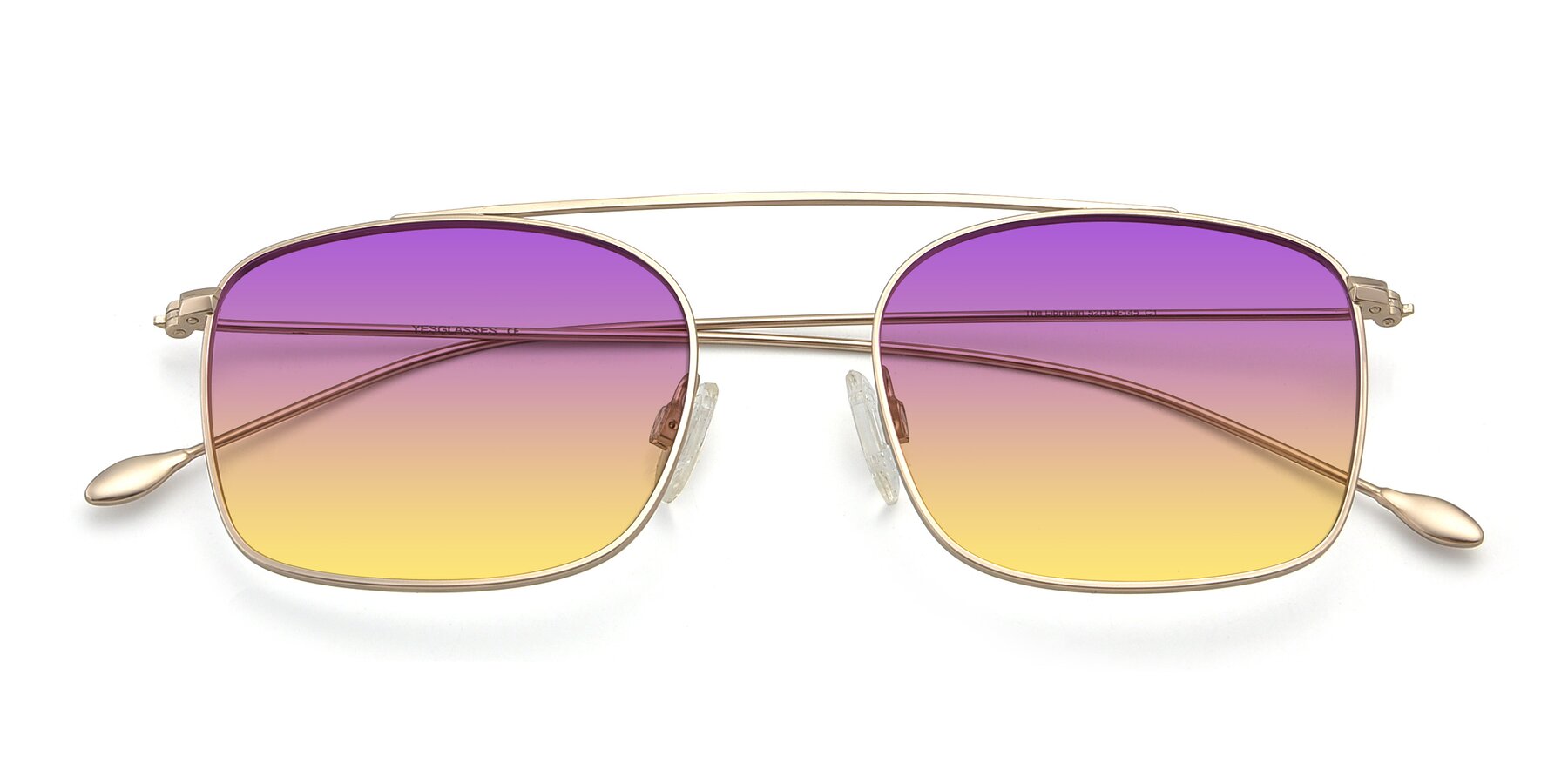 Folded Front of The Librarian in Copper with Purple / Yellow Gradient Lenses