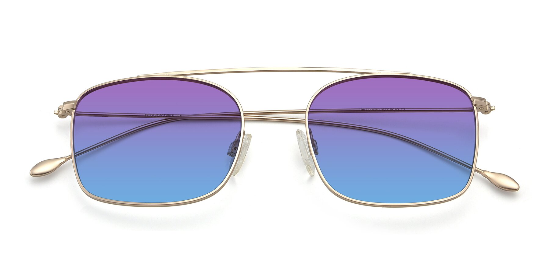Folded Front of The Librarian in Copper with Purple / Blue Gradient Lenses