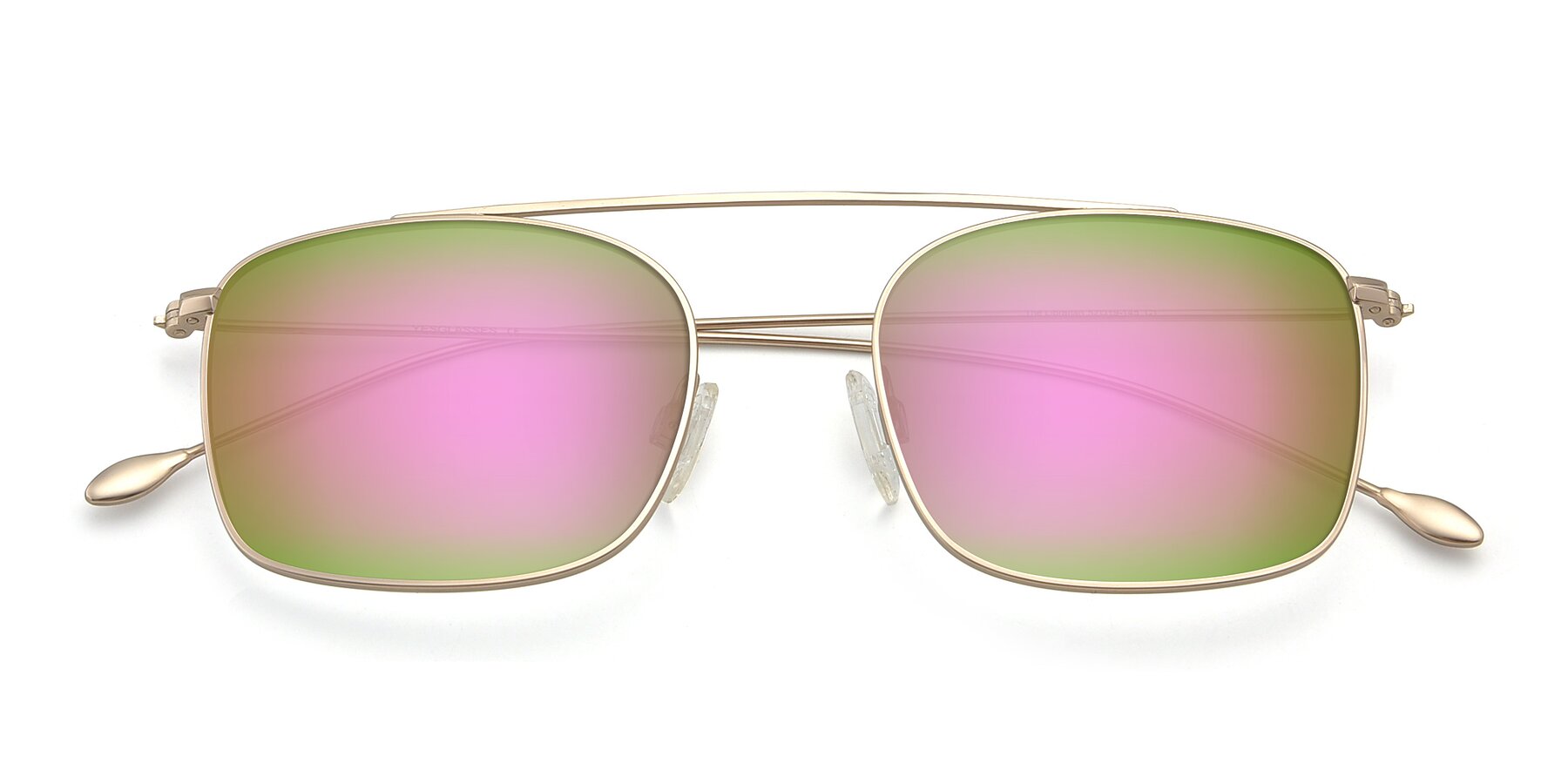 Folded Front of The Librarian in Copper with Pink Mirrored Lenses