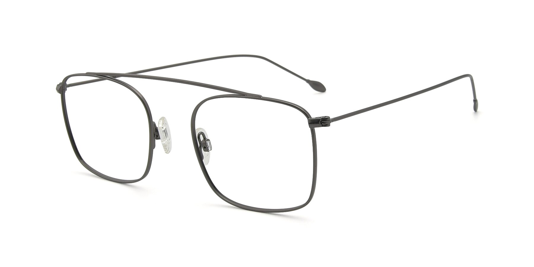 Angle of The Librarian in Gunmetal with Clear Eyeglass Lenses