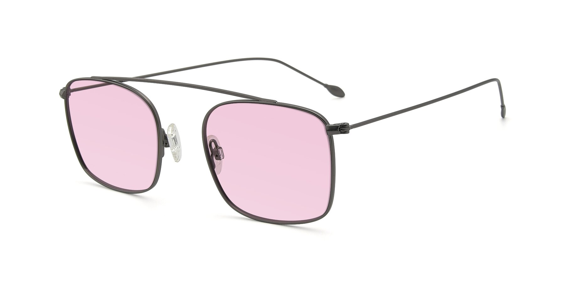 Angle of The Librarian in Gunmetal with Light Pink Tinted Lenses