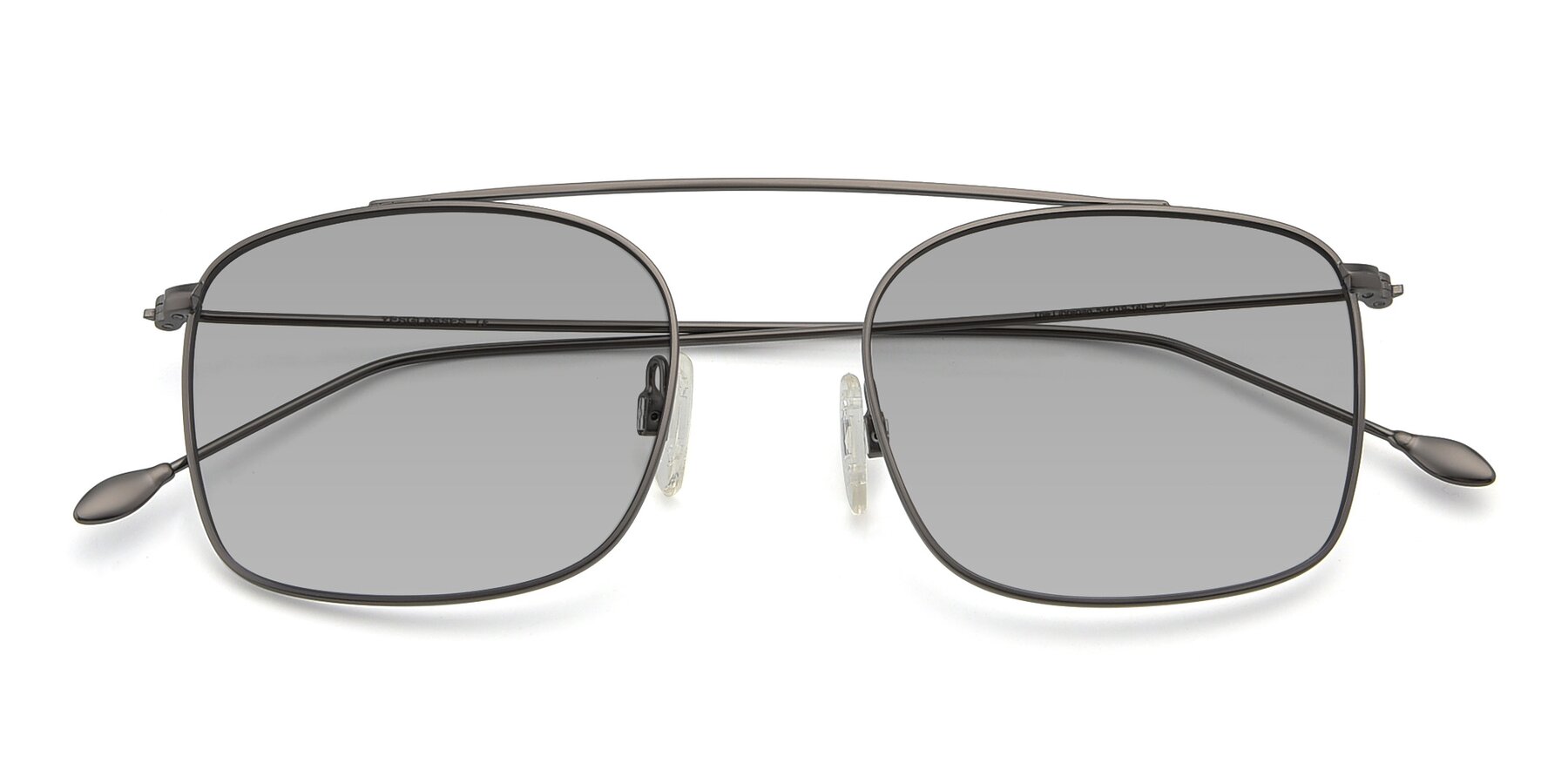 Folded Front of The Librarian in Gunmetal with Light Gray Tinted Lenses