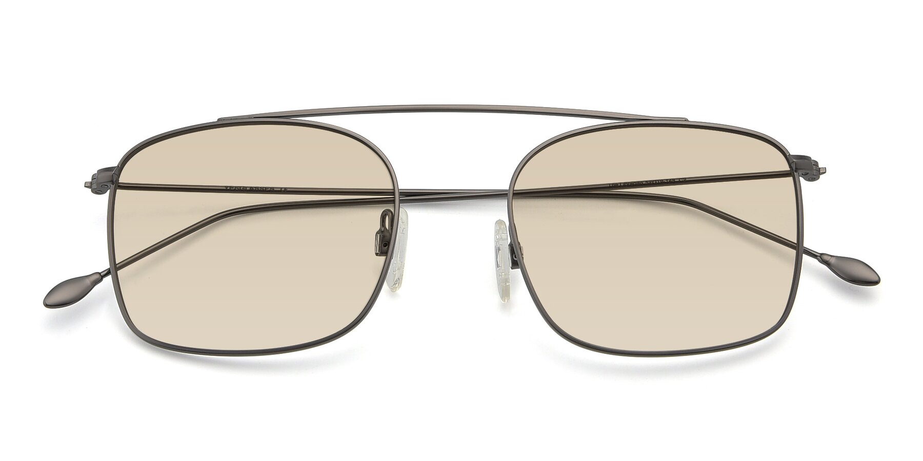 Folded Front of The Librarian in Gunmetal with Light Brown Tinted Lenses