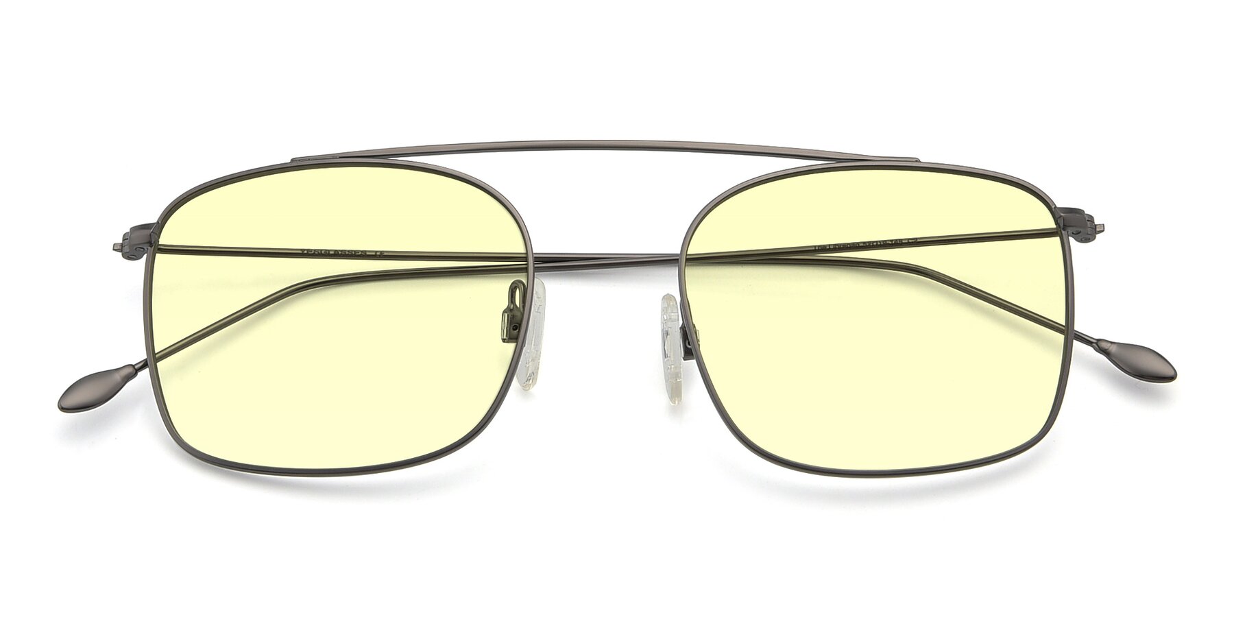 Folded Front of The Librarian in Gunmetal with Light Yellow Tinted Lenses