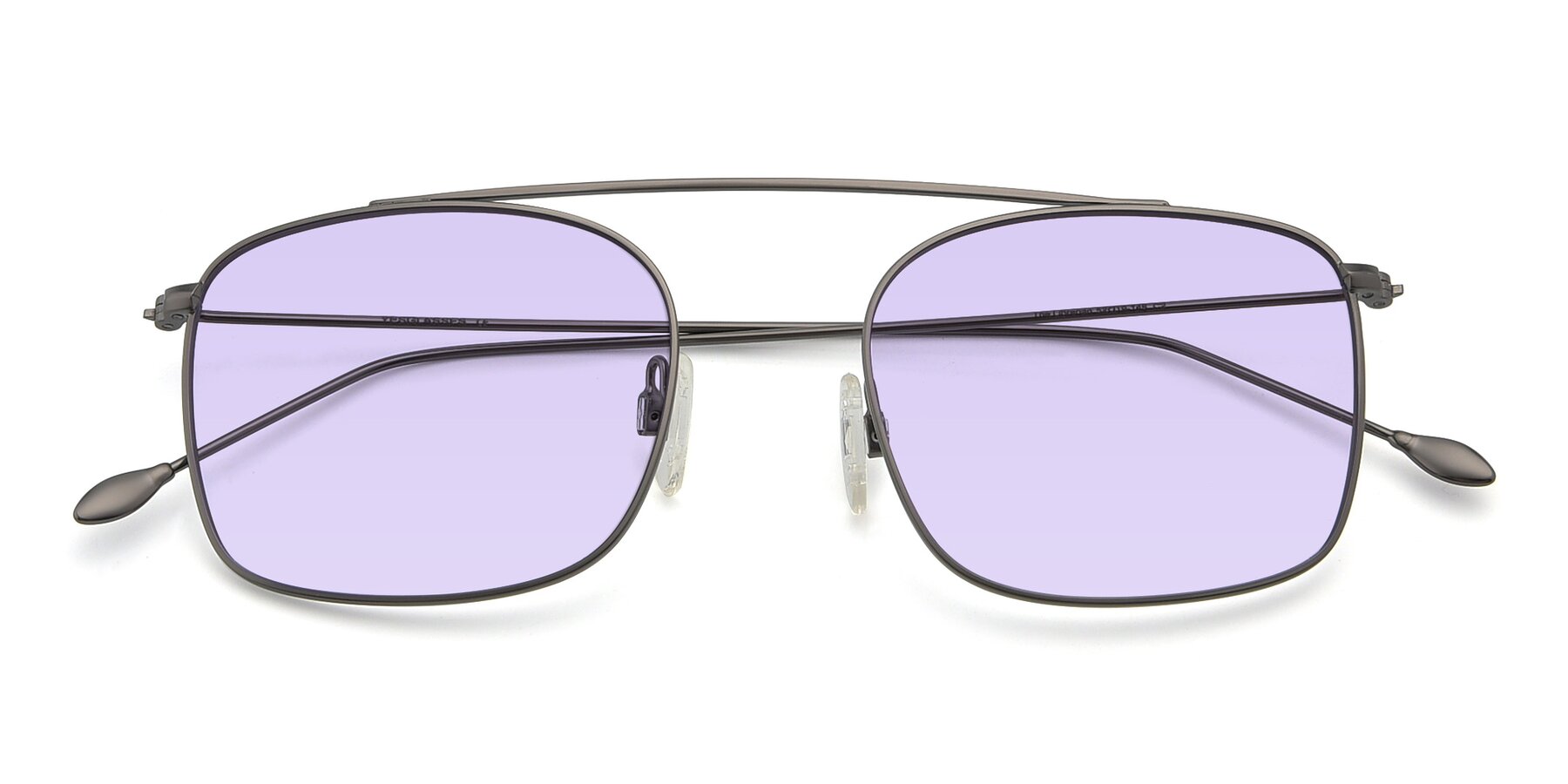 Folded Front of The Librarian in Gunmetal with Light Purple Tinted Lenses