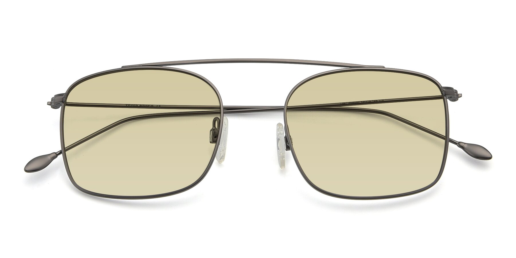 Folded Front of The Librarian in Gunmetal with Light Champagne Tinted Lenses