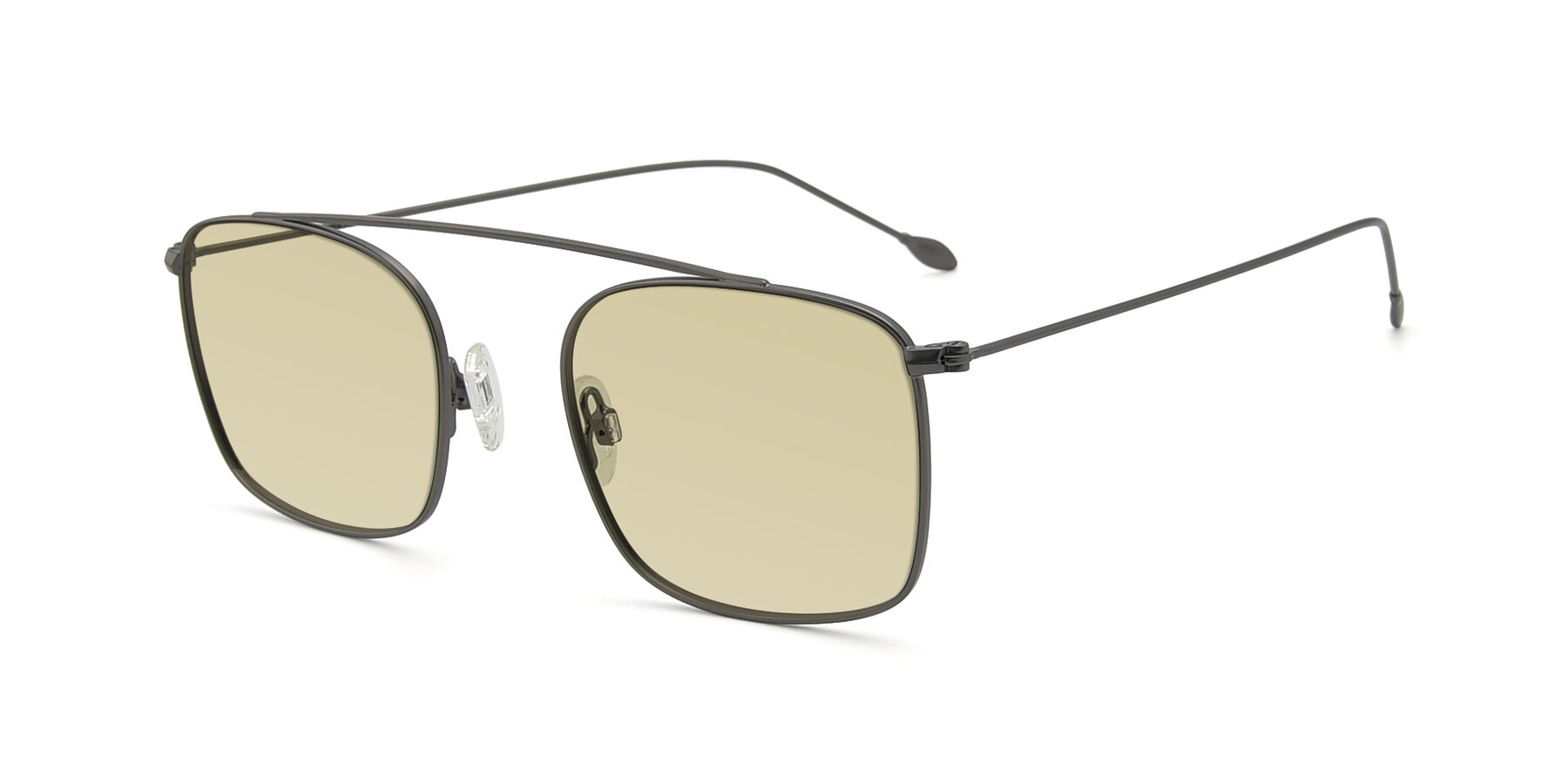 Angle of The Librarian in Gunmetal with Light Champagne Tinted Lenses