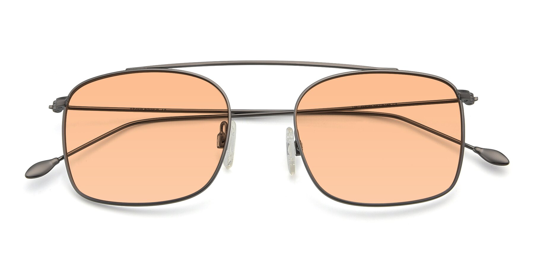 Folded Front of The Librarian in Gunmetal with Light Orange Tinted Lenses