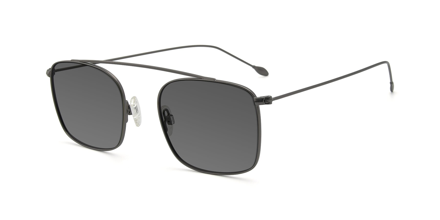 Angle of The Librarian in Gunmetal with Medium Gray Tinted Lenses