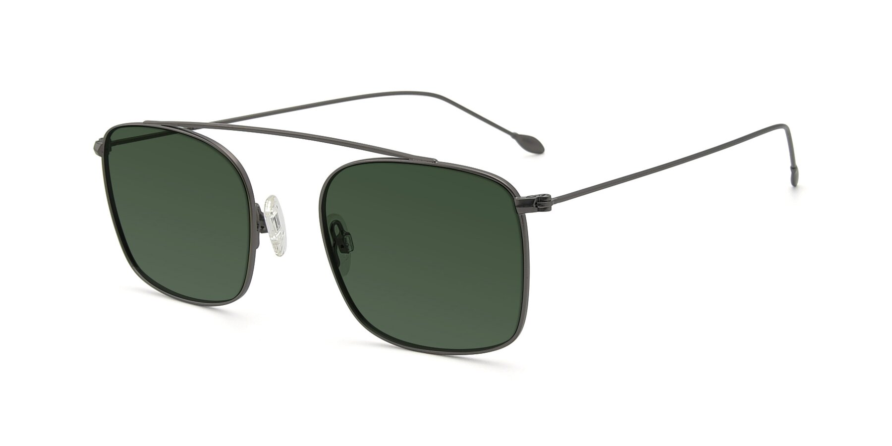 Angle of The Librarian in Gunmetal with Green Tinted Lenses