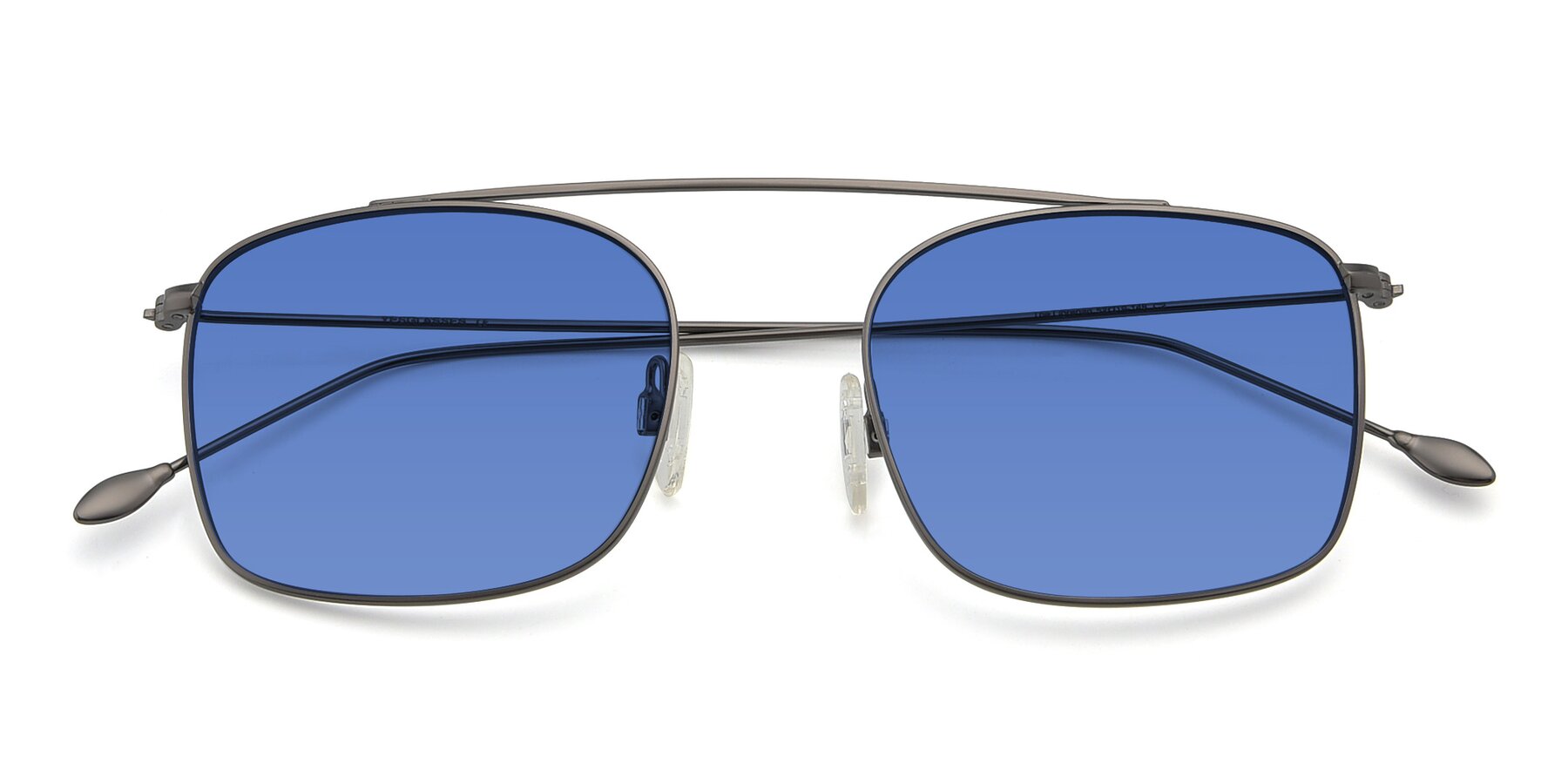 Folded Front of The Librarian in Gunmetal with Blue Tinted Lenses