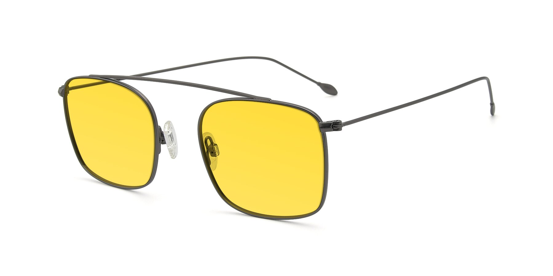 Angle of The Librarian in Gunmetal with Yellow Tinted Lenses