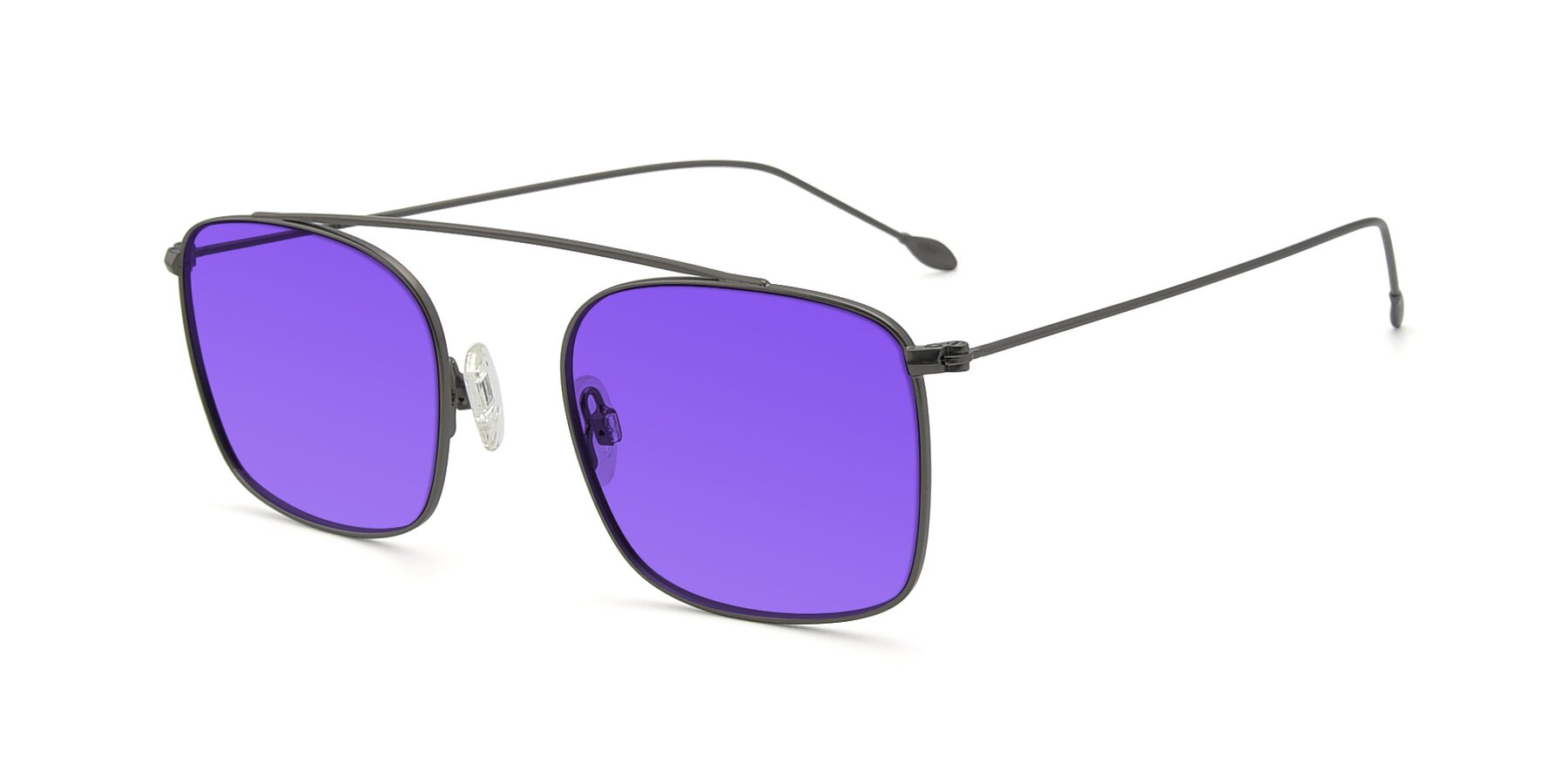 Angle of The Librarian in Gunmetal with Purple Tinted Lenses