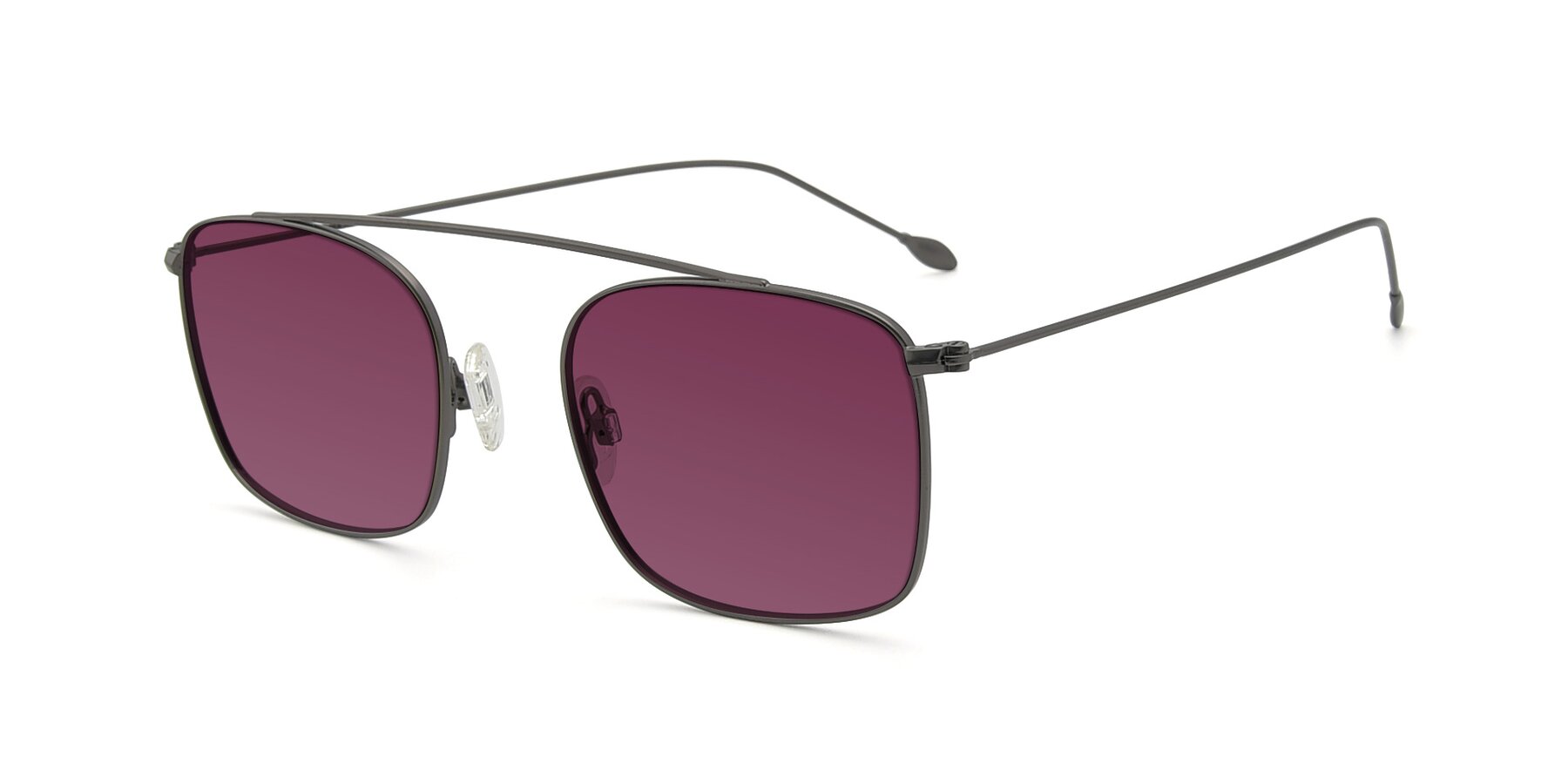 Angle of The Librarian in Gunmetal with Wine Tinted Lenses