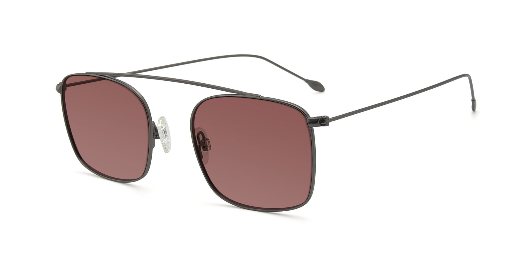 Angle of The Librarian in Gunmetal with Garnet Tinted Lenses