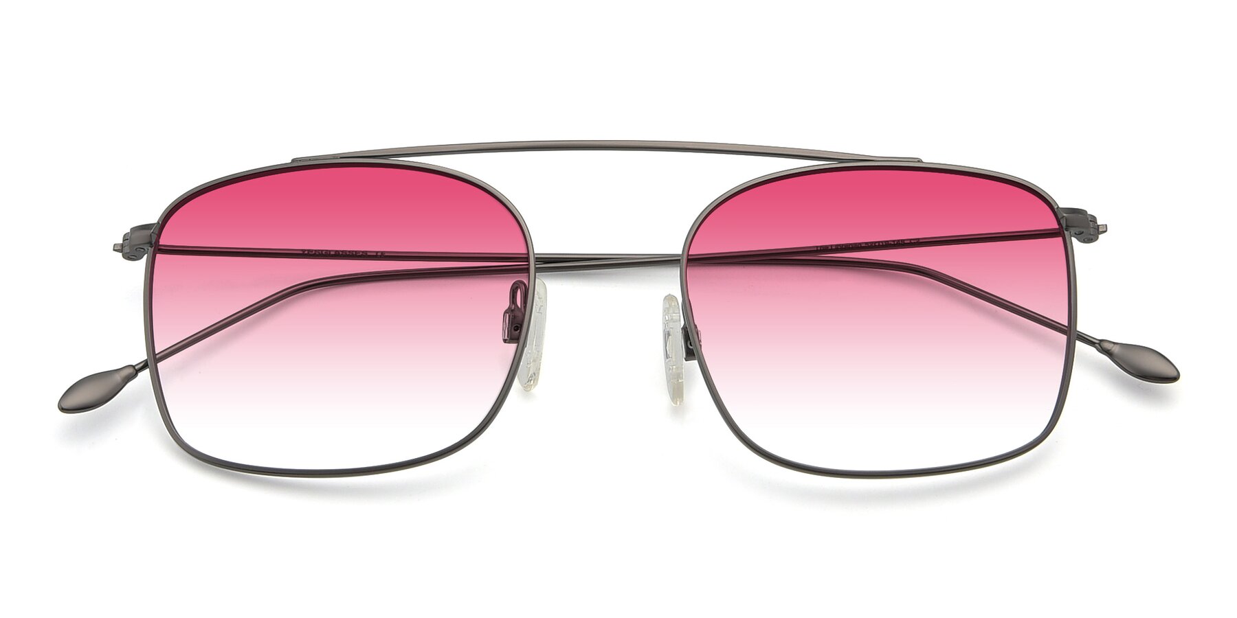 Folded Front of The Librarian in Gunmetal with Pink Gradient Lenses