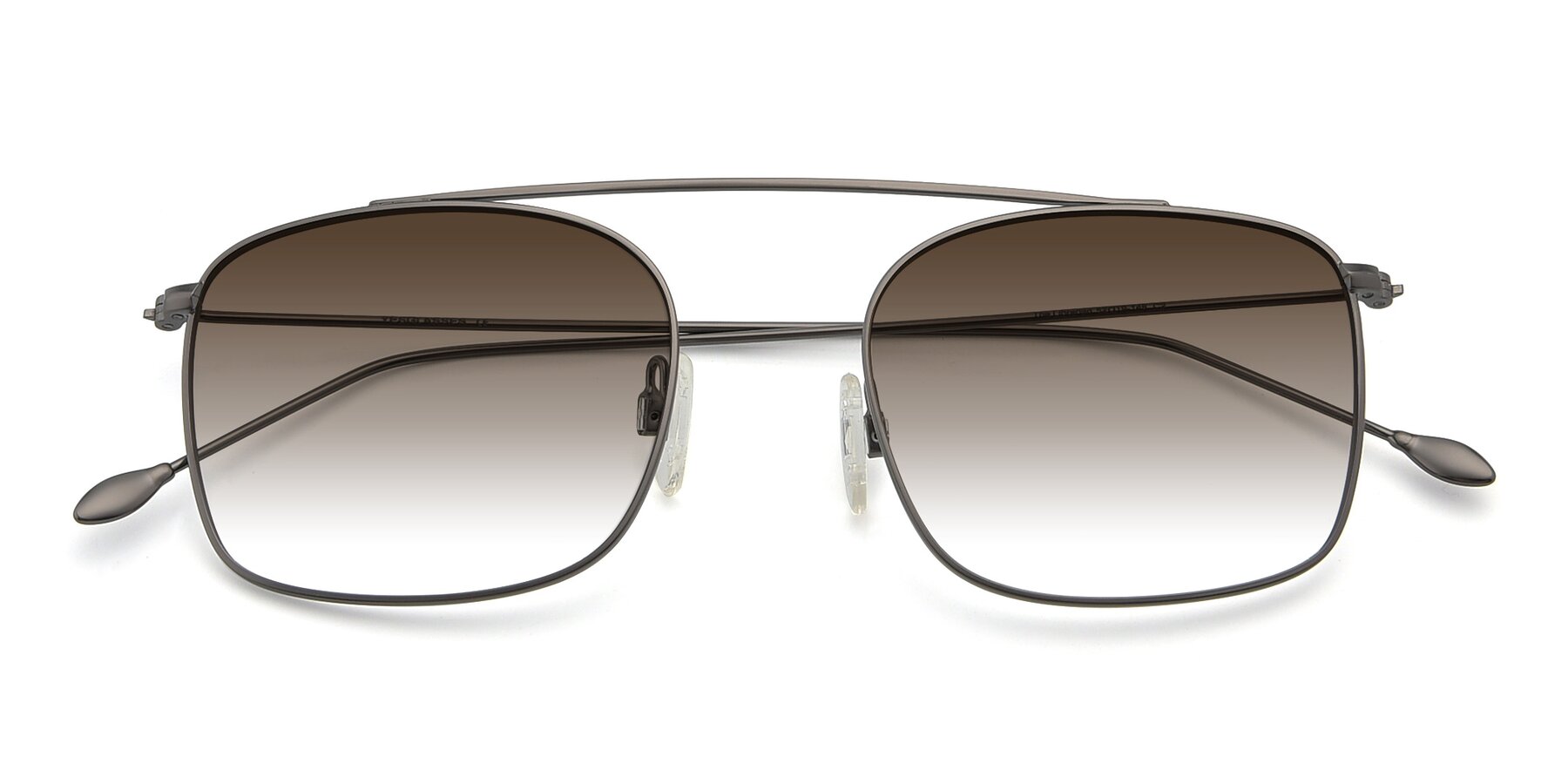 Folded Front of The Librarian in Gunmetal with Brown Gradient Lenses