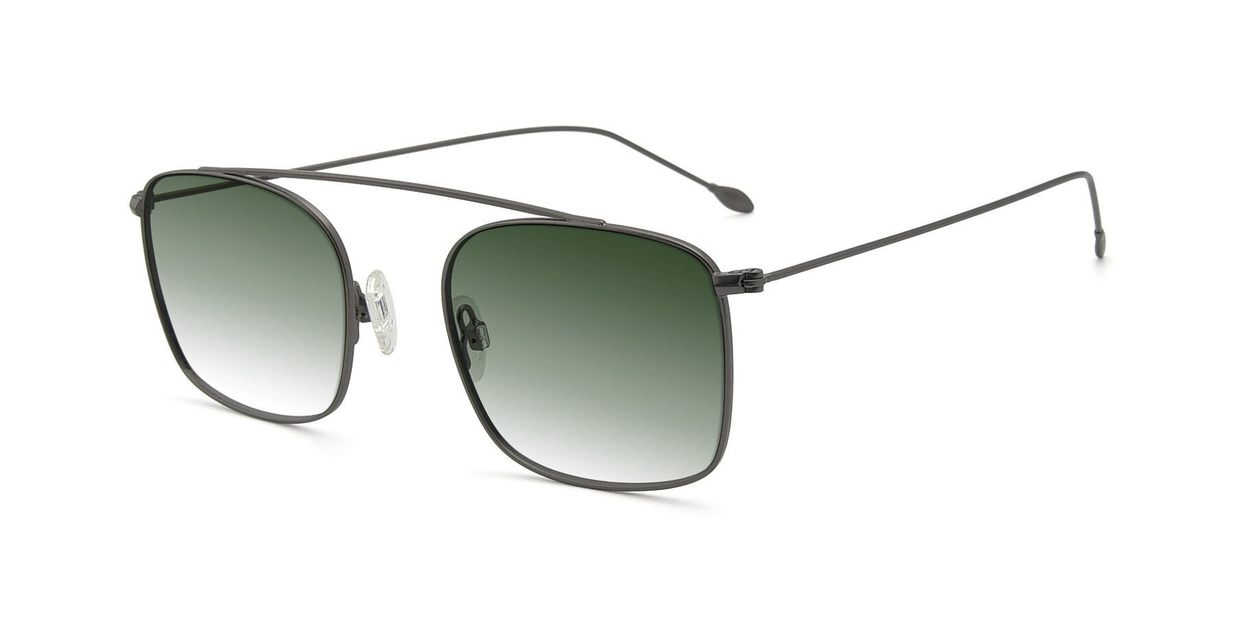 Angle of The Librarian in Gunmetal with Green Gradient Lenses
