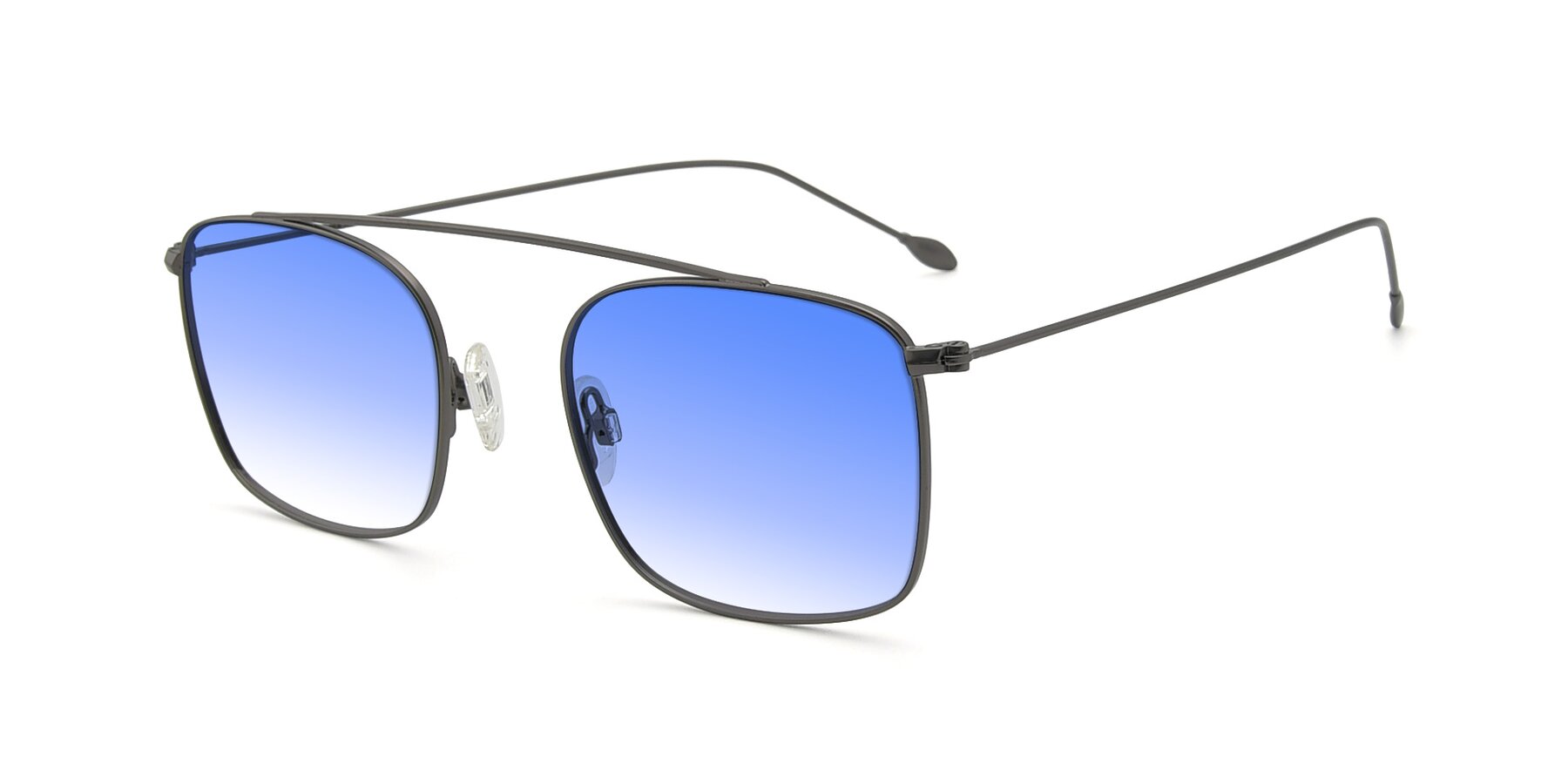 Angle of The Librarian in Gunmetal with Blue Gradient Lenses
