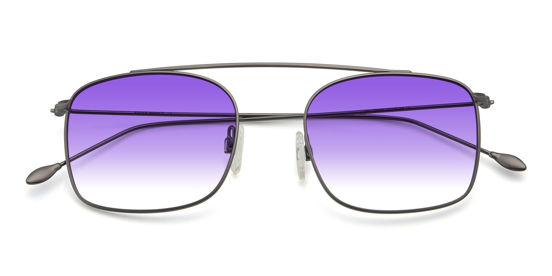 Folded Front of The Librarian in Gunmetal with Purple Gradient Lenses