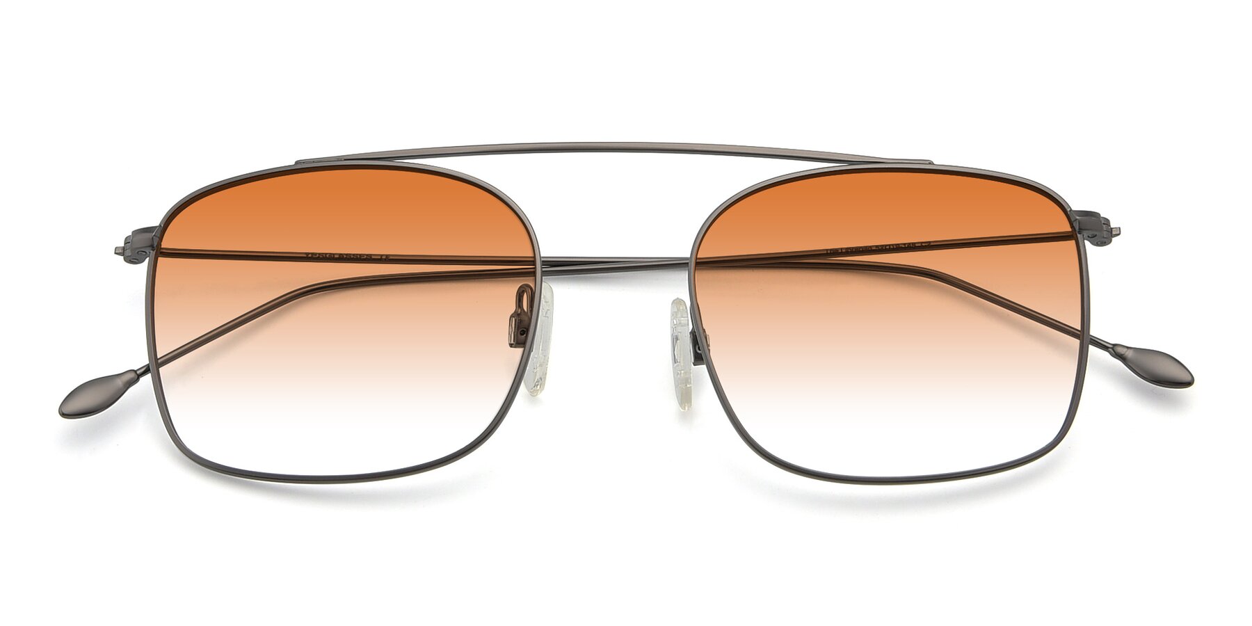 Folded Front of The Librarian in Gunmetal with Orange Gradient Lenses
