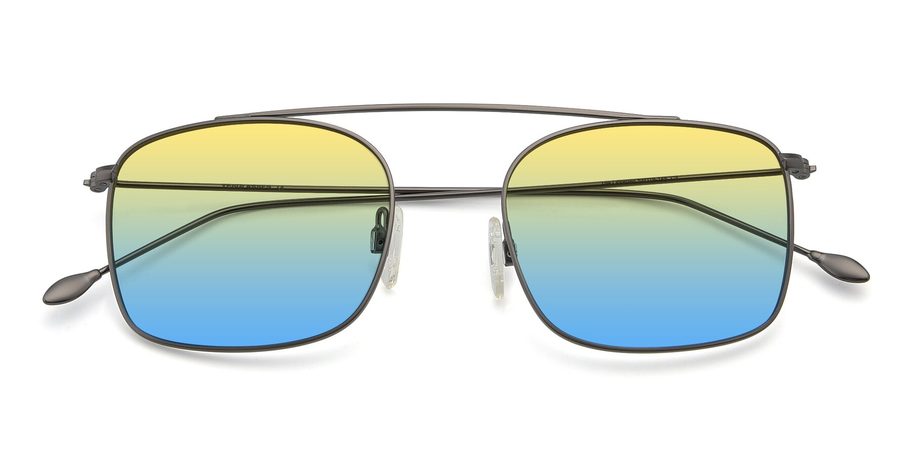 Folded Front of The Librarian in Gunmetal with Yellow / Blue Gradient Lenses