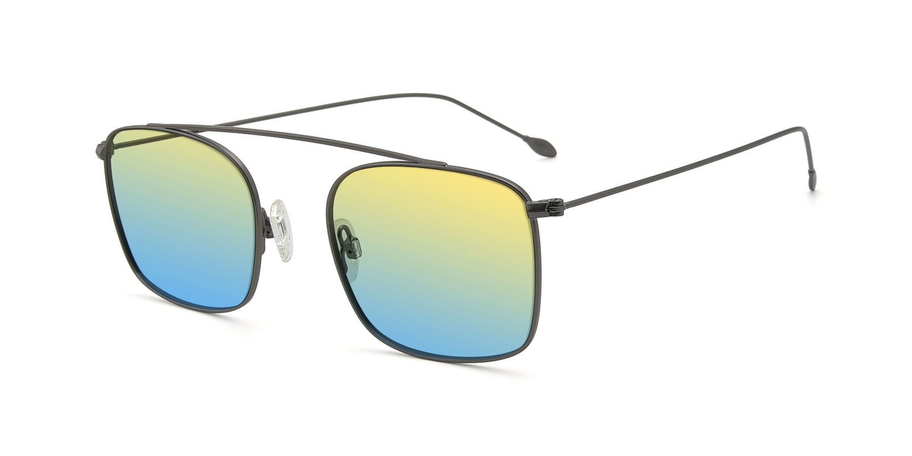 Angle of The Librarian in Gunmetal with Yellow / Blue Gradient Lenses