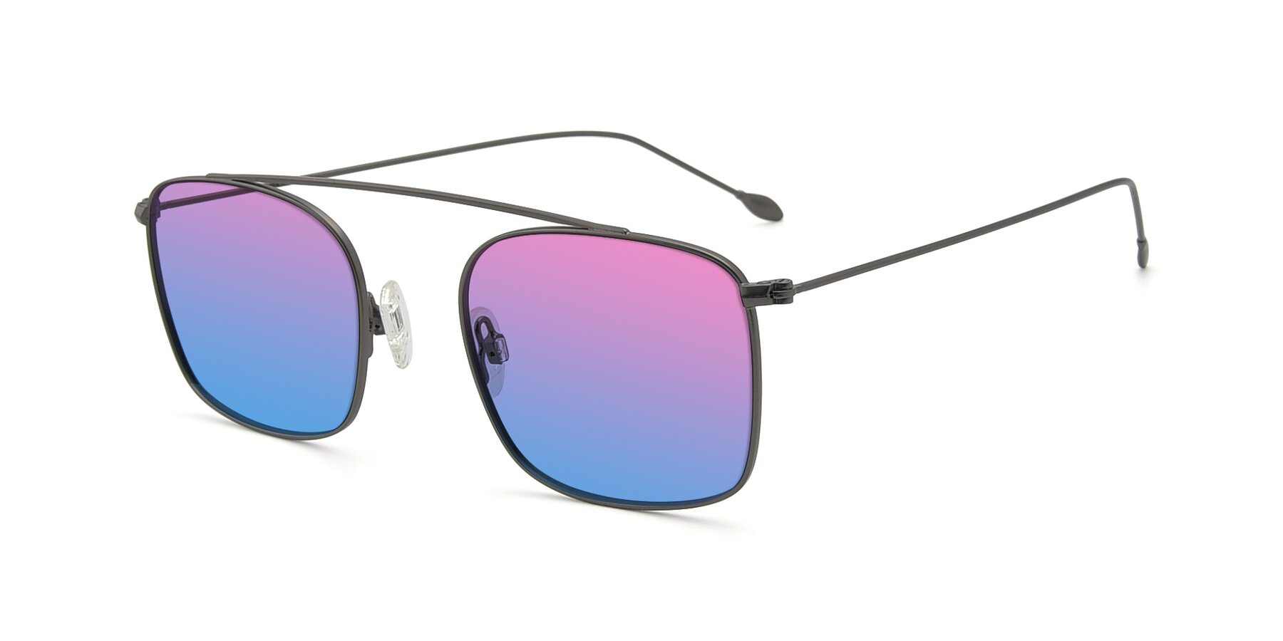 Angle of The Librarian in Gunmetal with Pink / Blue Gradient Lenses