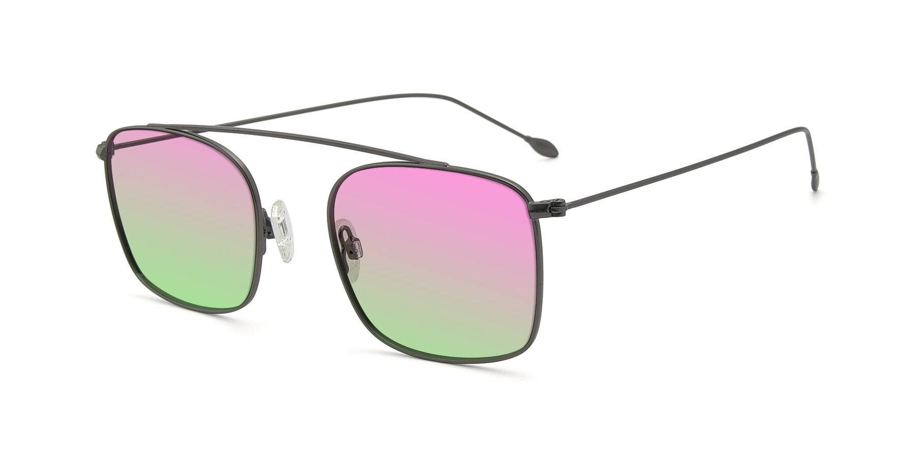 Angle of The Librarian in Gunmetal with Pink / Green Gradient Lenses
