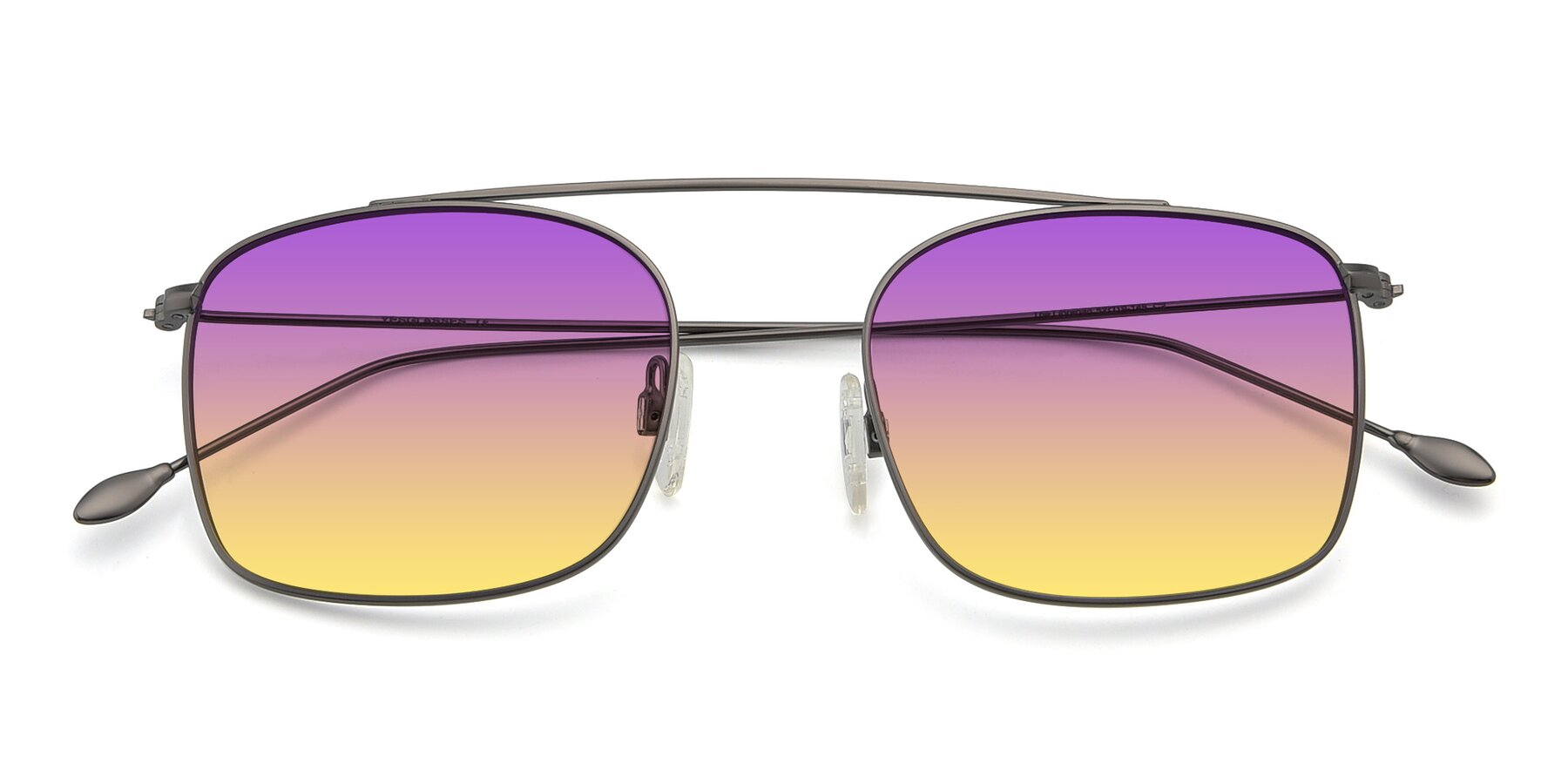 Folded Front of The Librarian in Gunmetal with Purple / Yellow Gradient Lenses