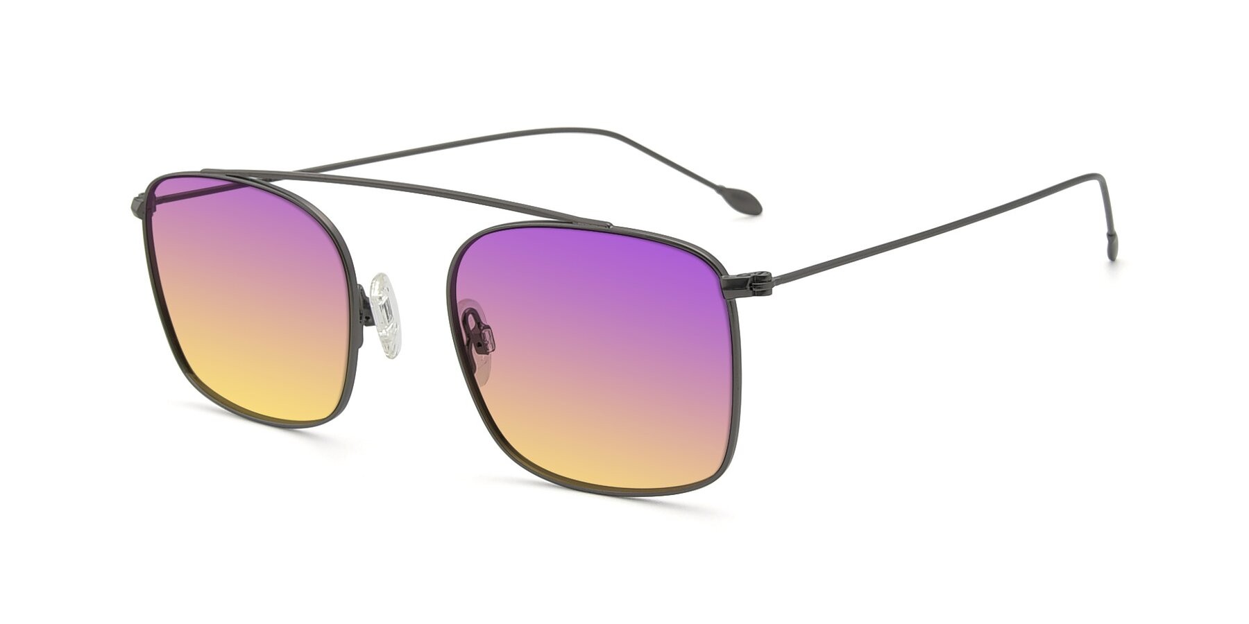 Angle of The Librarian in Gunmetal with Purple / Yellow Gradient Lenses