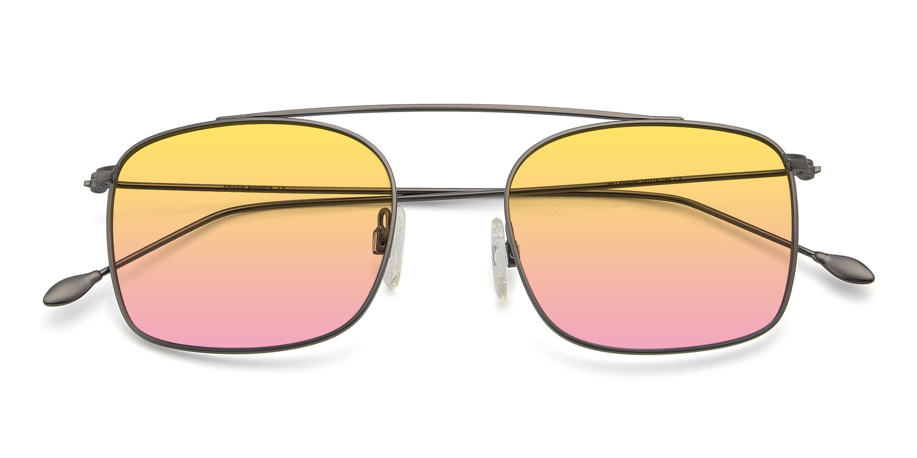 Folded Front of The Librarian in Gunmetal with Yellow / Pink Gradient Lenses