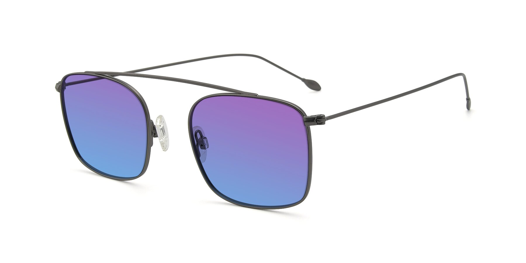 Angle of The Librarian in Gunmetal with Purple / Blue Gradient Lenses