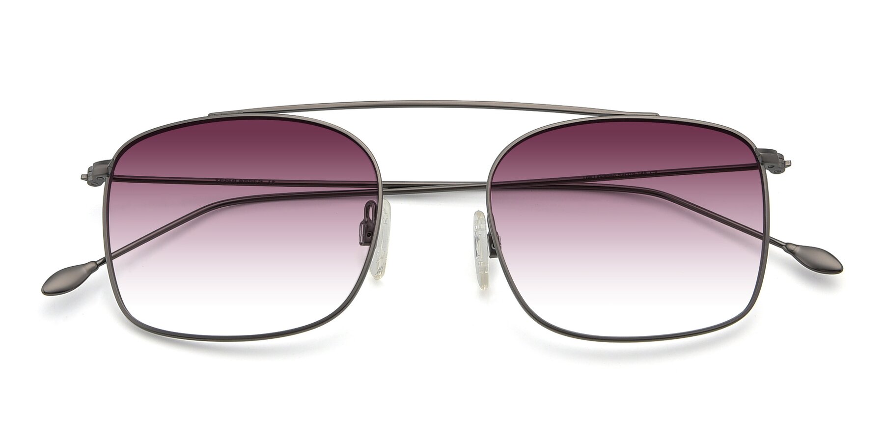 Folded Front of The Librarian in Gunmetal with Wine Gradient Lenses