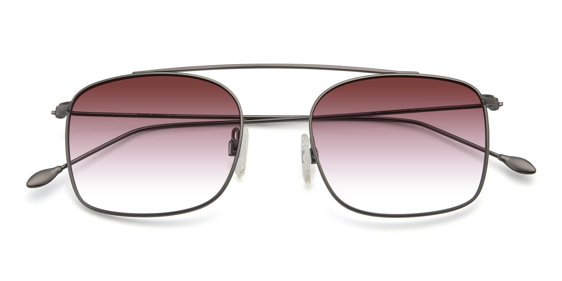 Folded Front of The Librarian in Gunmetal with Garnet Gradient Lenses