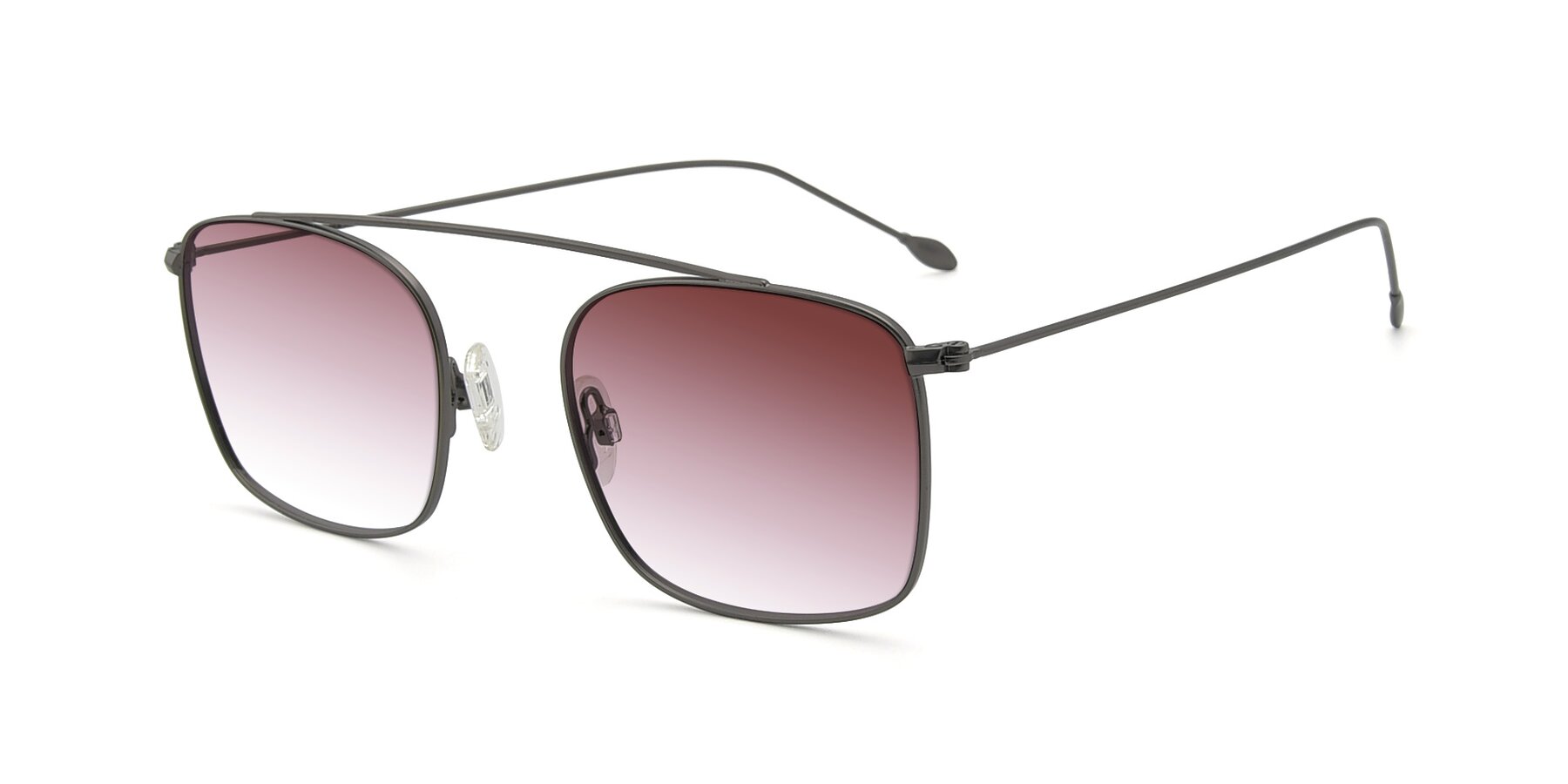 Angle of The Librarian in Gunmetal with Garnet Gradient Lenses