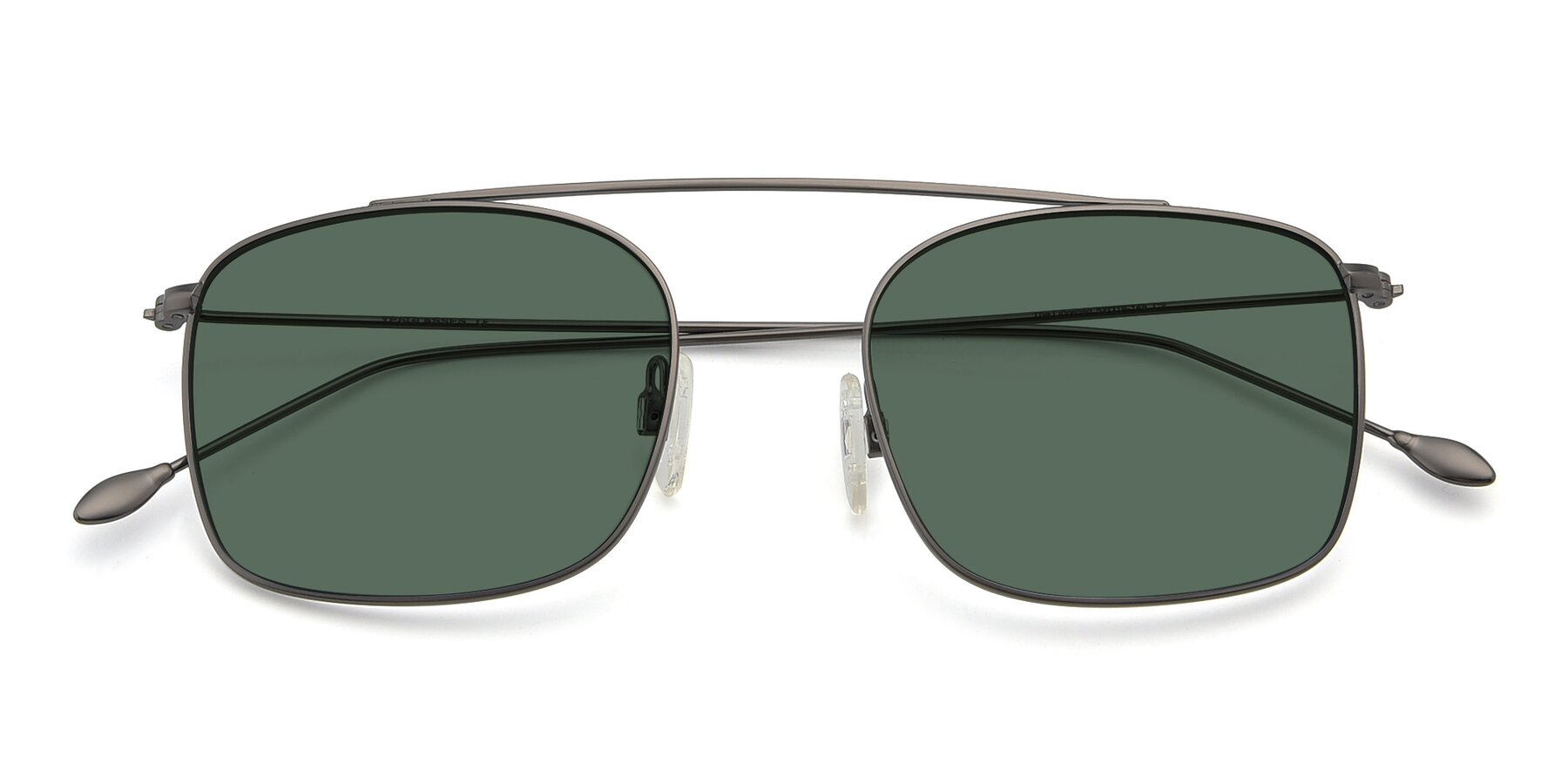 Folded Front of The Librarian in Gunmetal with Green Polarized Lenses