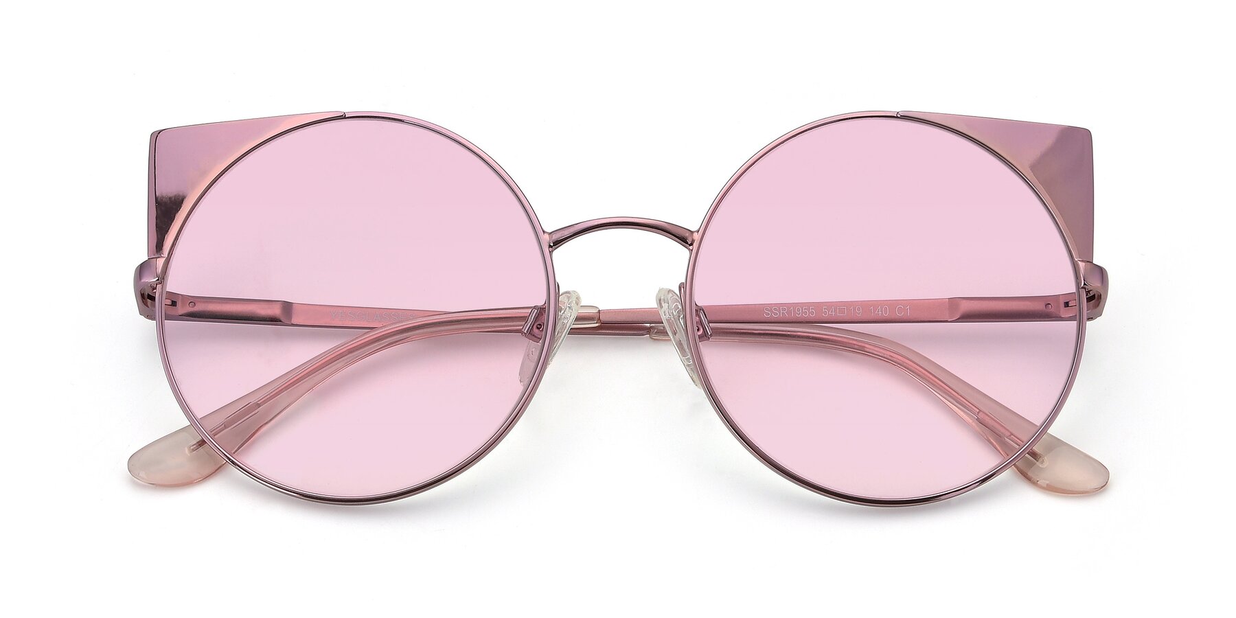 Folded Front of SSR1955 in Pink with Light Pink Tinted Lenses