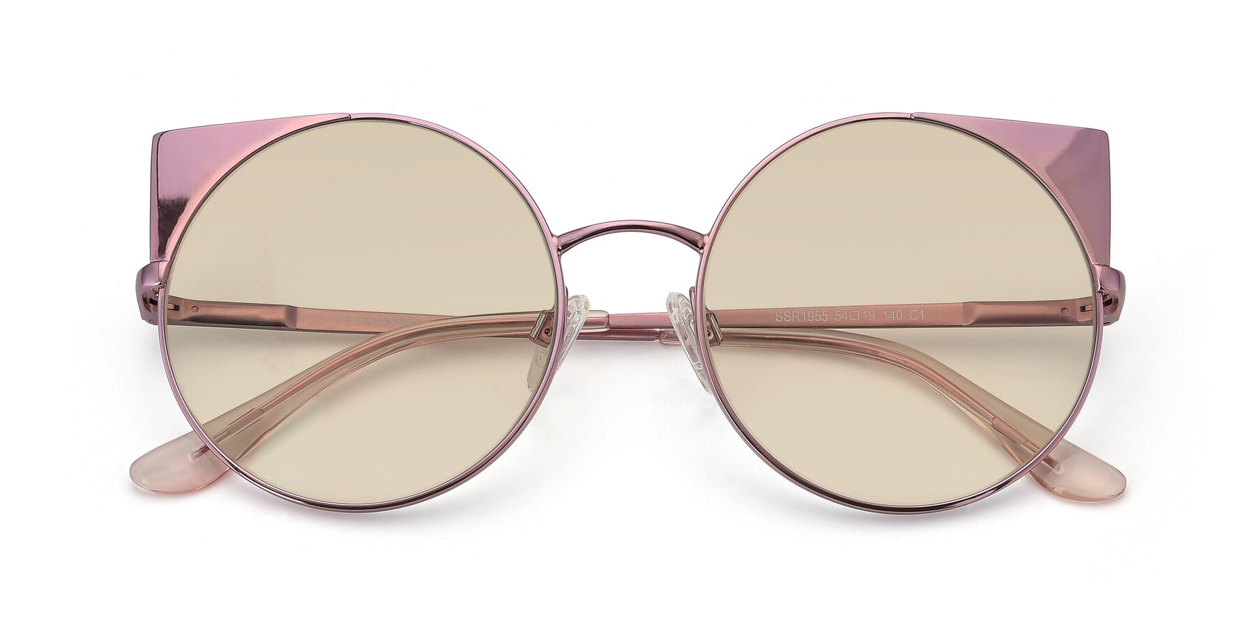 Folded Front of SSR1955 in Pink with Light Brown Tinted Lenses